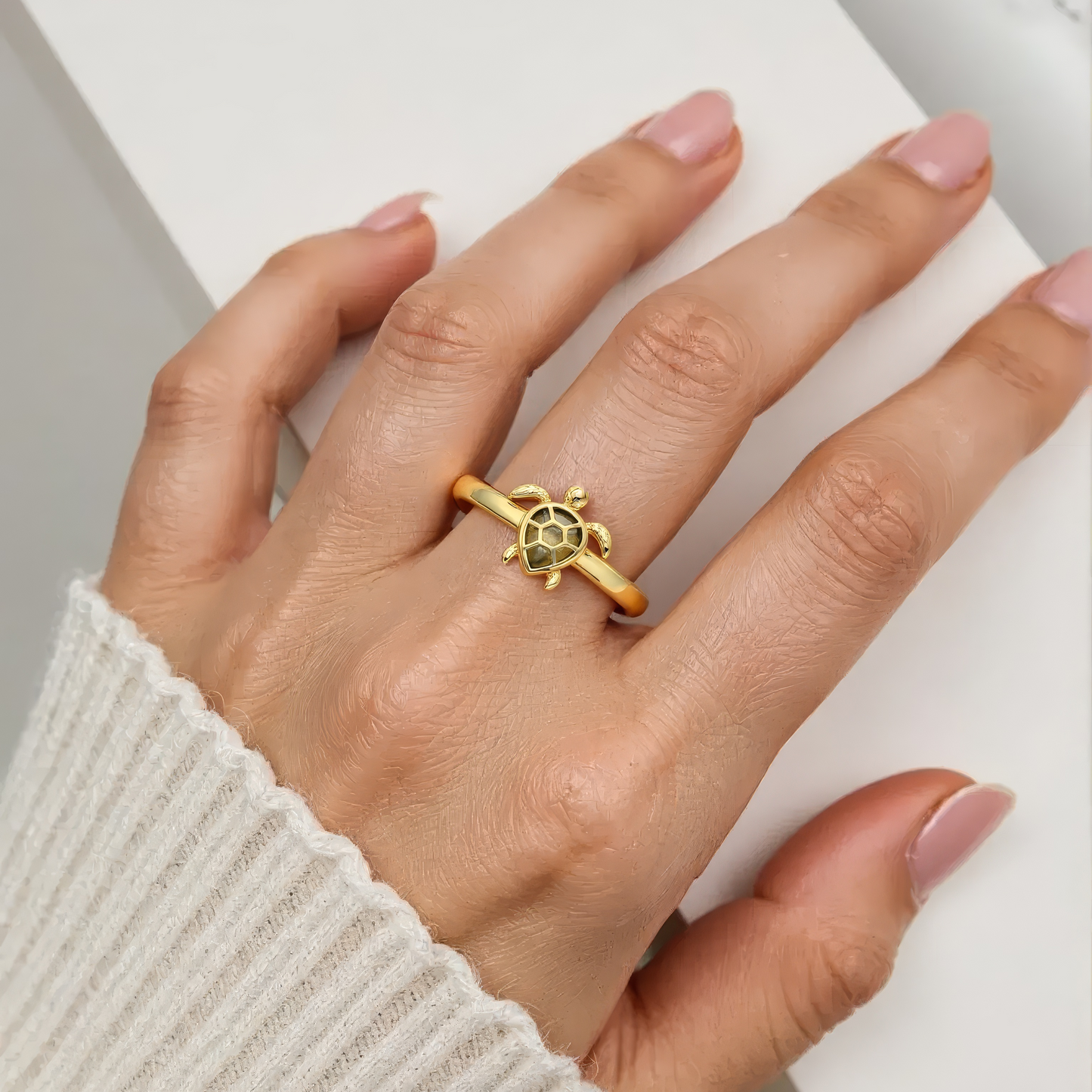 Square ring with zirconia stones - 925 silver