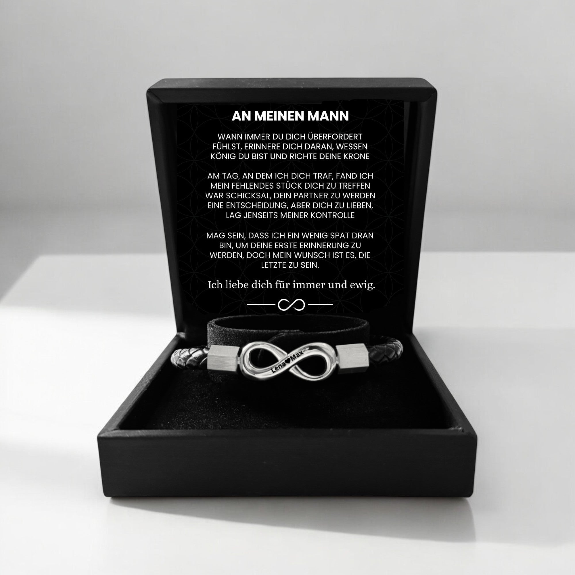 "An meinen Mann" - Personalisiertes Unendlichkeits-Armband