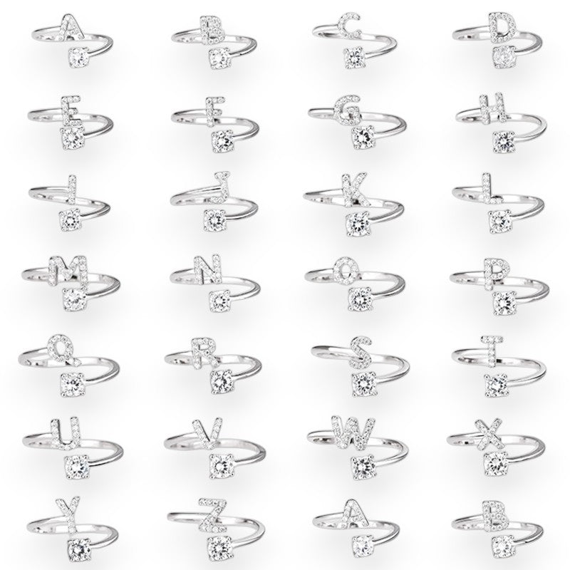 Gold-plated initial letter ring • 925 Sterling Silver