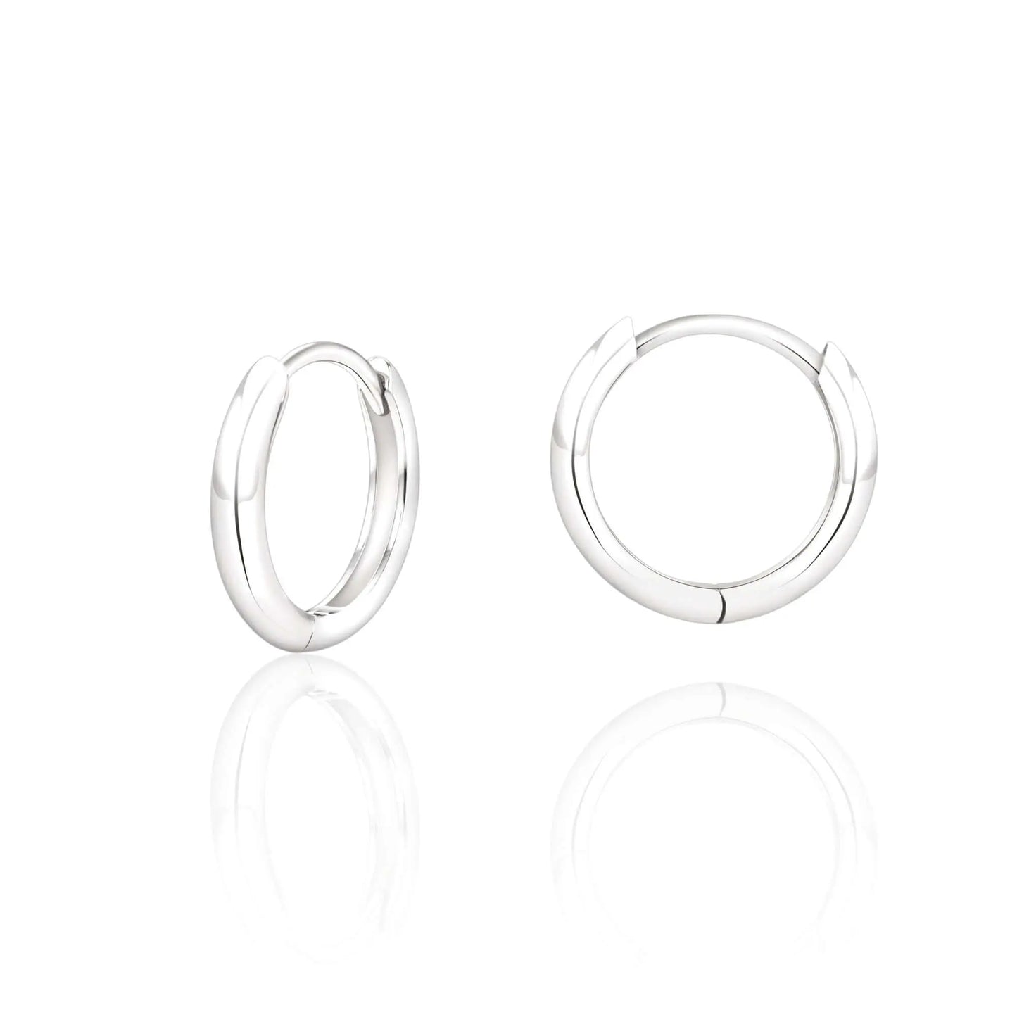 Vielring - Glänzende zierliche Creolen 925 Sterling Silber - 1,8 mm Dicke - Silber / 10 mm / Einzeln