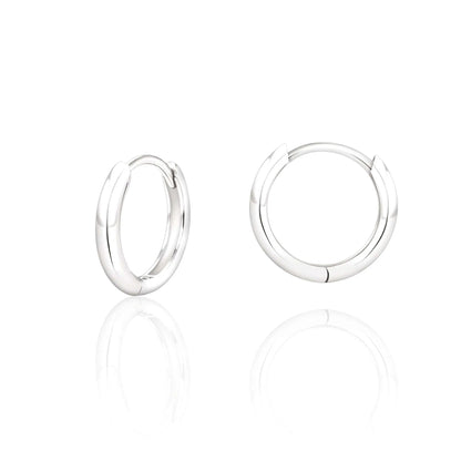 Vielring - Glänzende zierliche Creolen 925 Sterling Silber - 1,8 mm Dicke - Silber / 10 mm / Einzeln