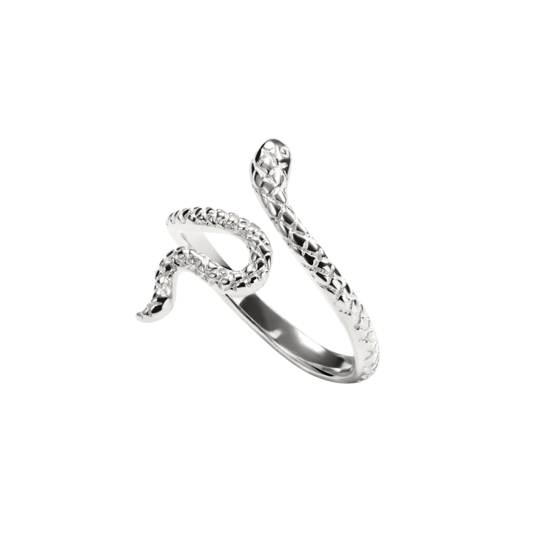 Vielring - Zarter Schlangenring - 925 Silber - Silber / Kupfer