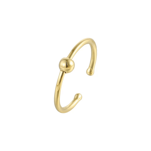 Vielring - Einzelner Kugel Anti-Stress-Ring - 925 Silber - Gold