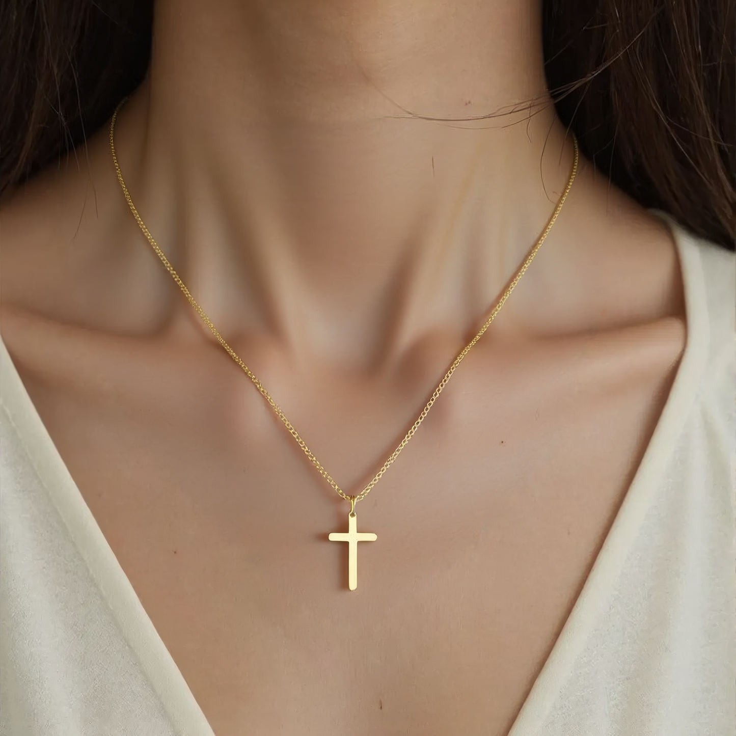 Square Zirconia Necklace - 925 Silver