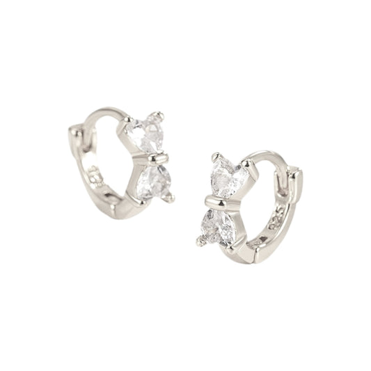 Vielring - Zirkonia Schmetterling Creolen - 925 Silber - Silber / Einzeln