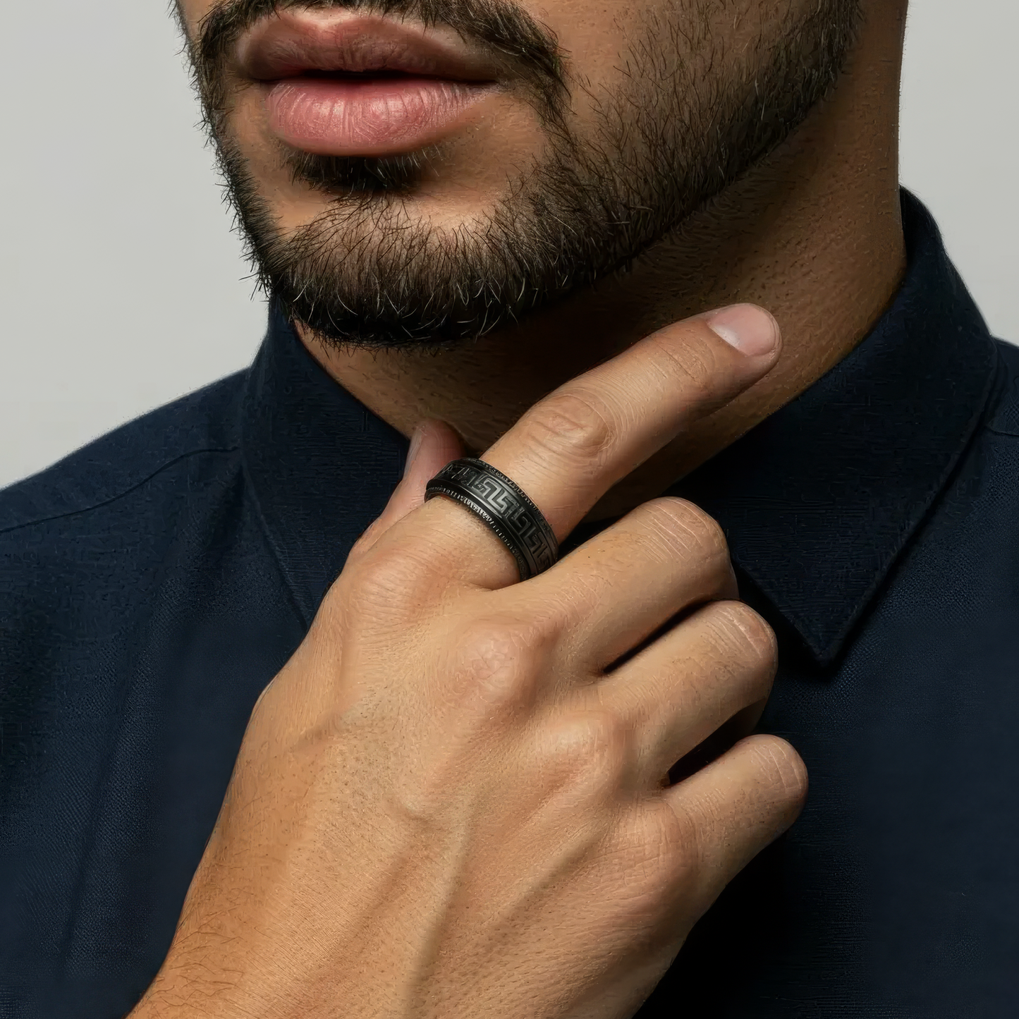 Moon Sun Rotating Ring - Stainless Steel