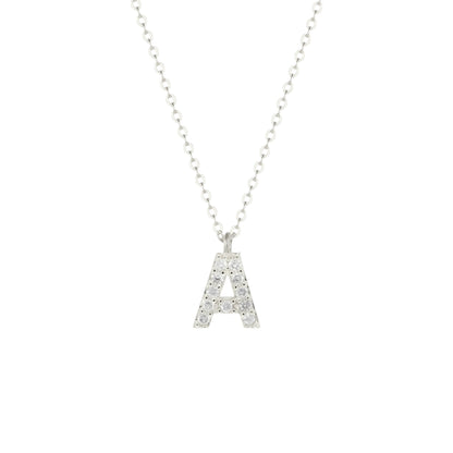 Vielring - Buchstaben Zirkonia Halskette - 925 Silber - Gold / A