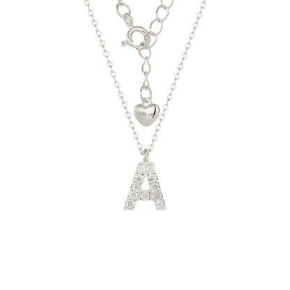 Vielring - Buchstaben Zirkonia Halskette - 925 Silber - Gold / A
