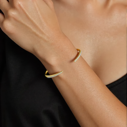 Filigraner Zirkonia Armreifen - 925 Silber
