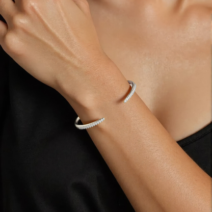 Filigraner Zirkonia Armreifen - 925 Silber
