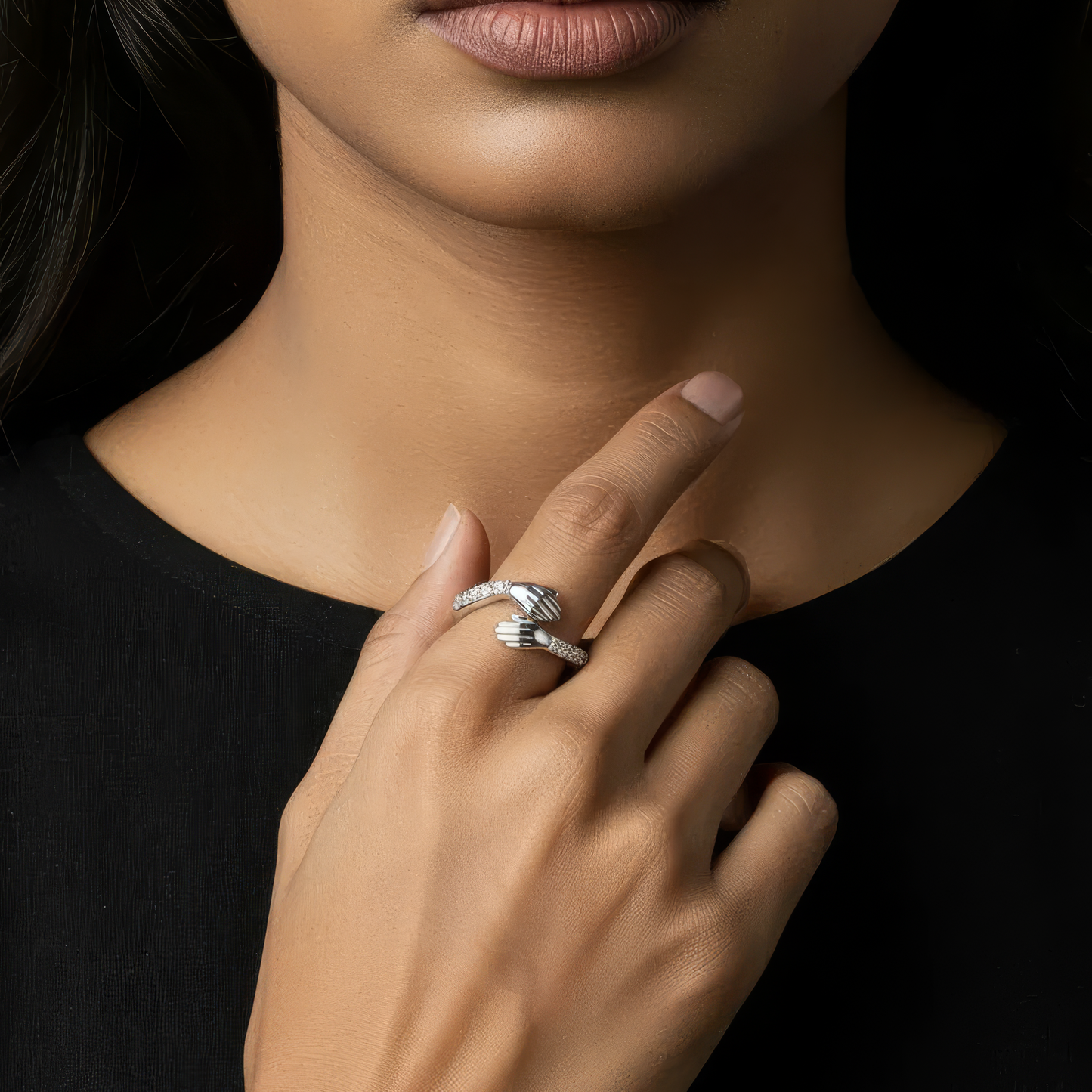 Open hug ring strength - 925 silver