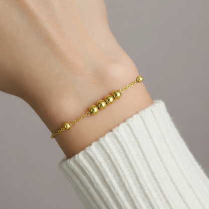 Vielring - Perlen Anti-Stress-Armband – 925 Silber - Gold