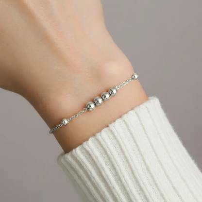 Vielring - Perlen Anti-Stress-Armband – 925 Silber - Gold