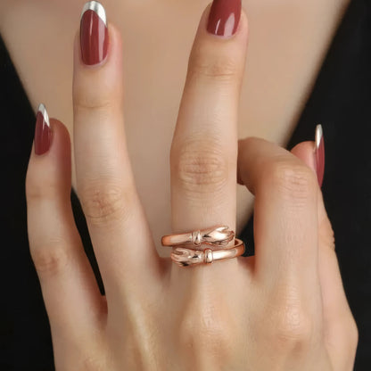 Offener Umarmungsring (Liebe) Anti-Stress-Ring – 925 Silber