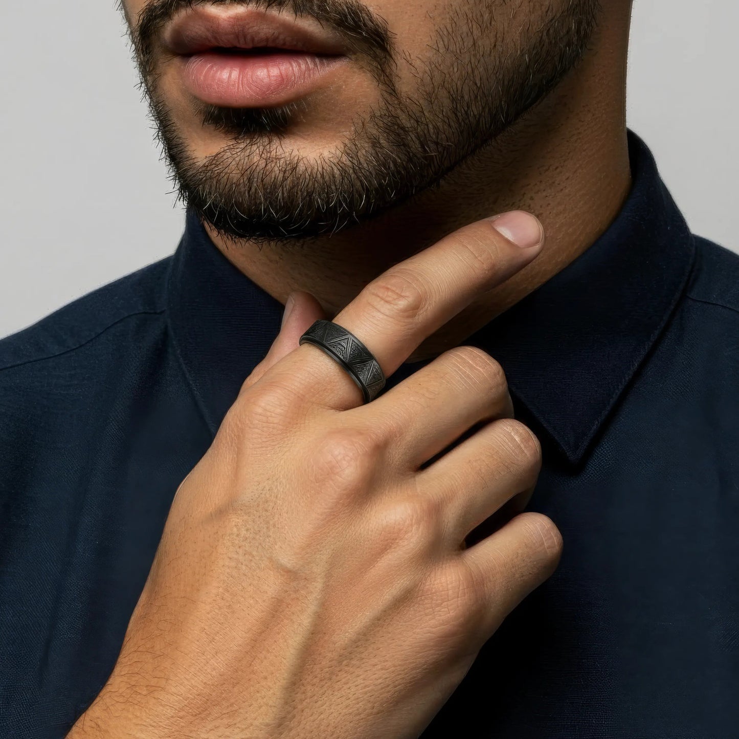 Horusauge Anti-Stress-Ring - Edelstahl
