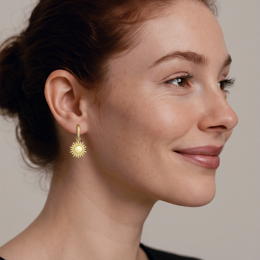 Dainty crystal hoop earrings • Zirconia crystals