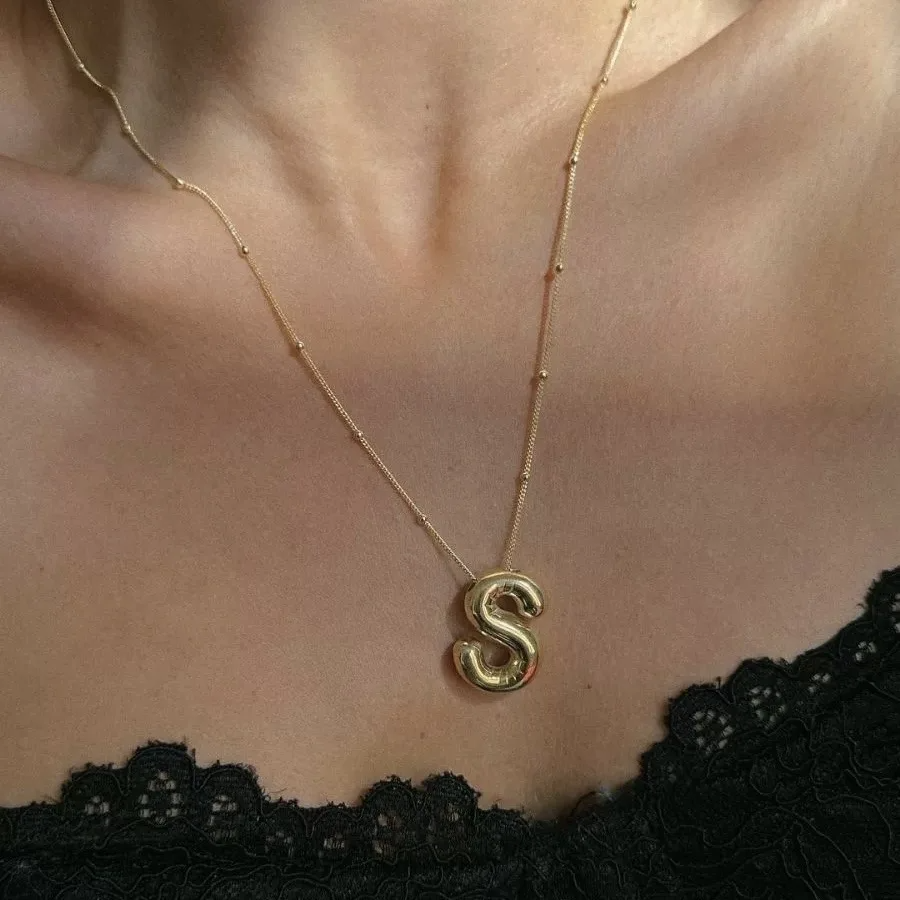 Bubble name necklace with letters