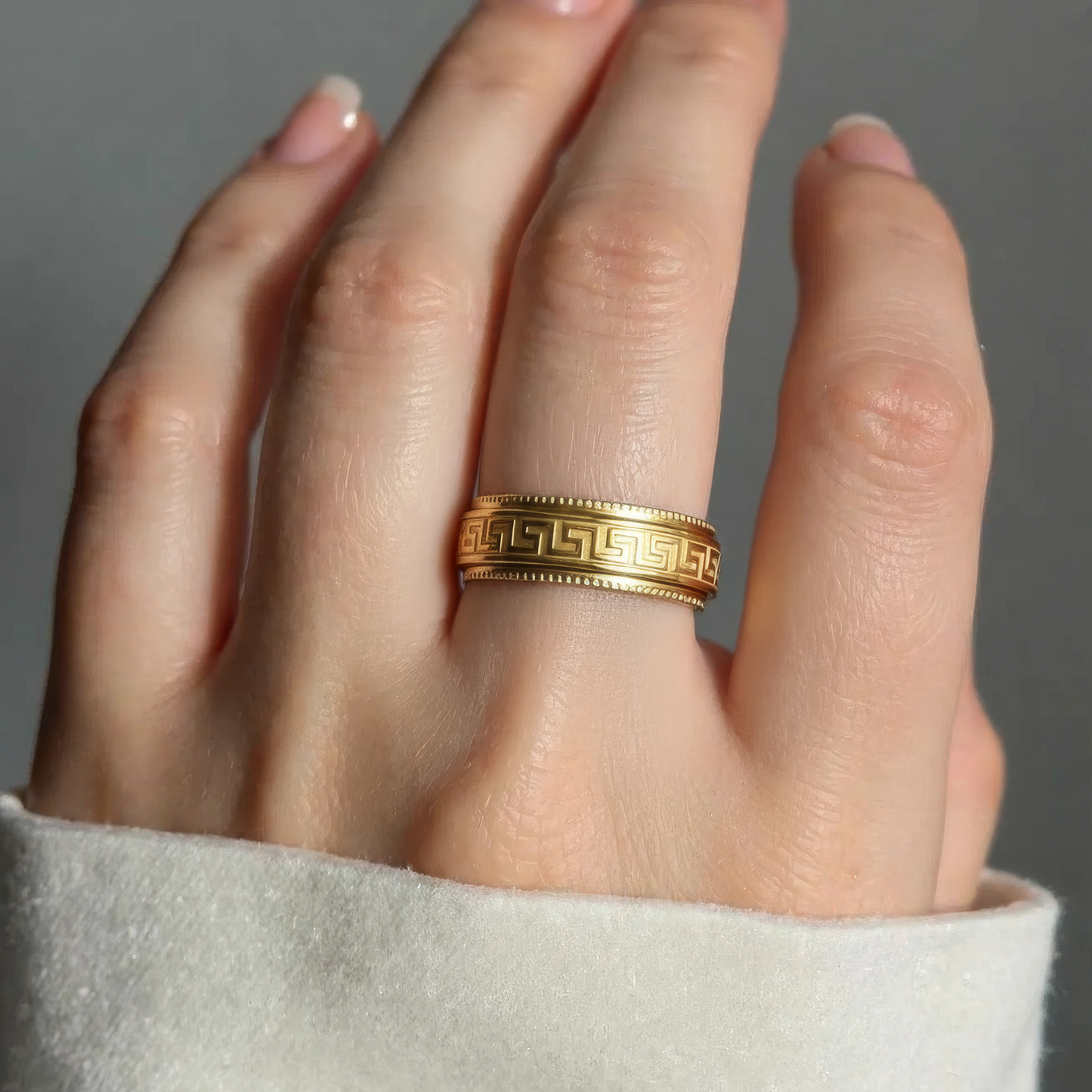 Moon Sun Rotating Ring - Stainless Steel