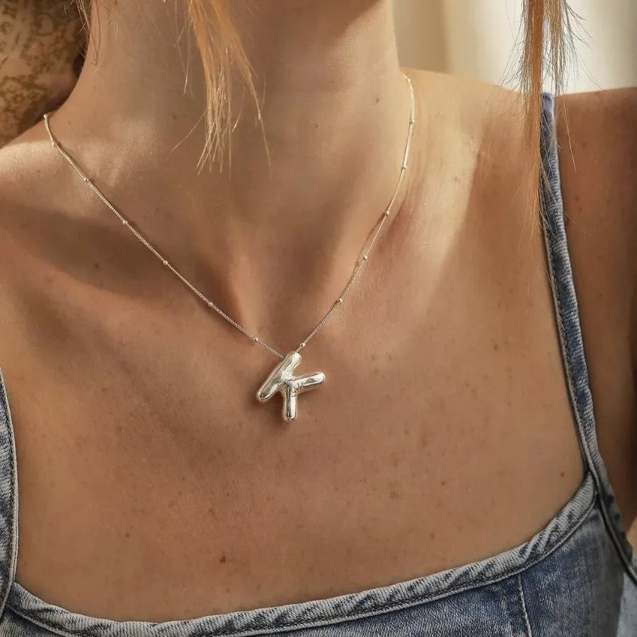 Bubble name necklace with letters