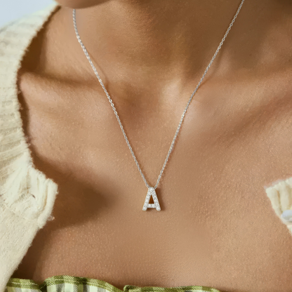 Square Zirconia Necklace - 925 Silver
