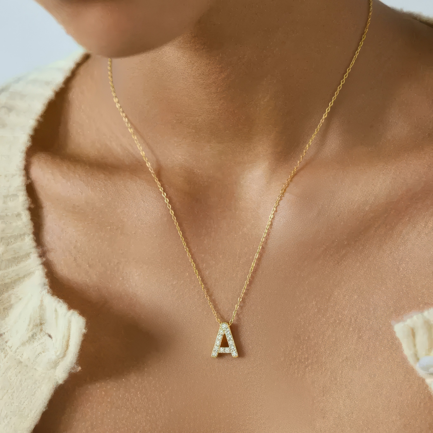 Square Zirconia Necklace - 925 Silver