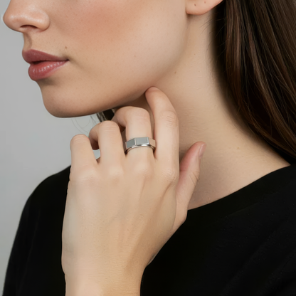 Vielring - Oktagon Anti-Stress-Ring – Edelstahl - Gold / 49 | ø15.6