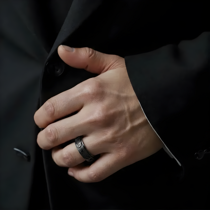 Moon Sun Rotating Ring - Stainless Steel