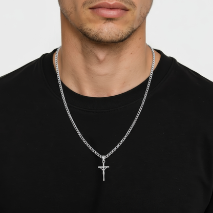Cross Necklace Rounded - 925 Silver