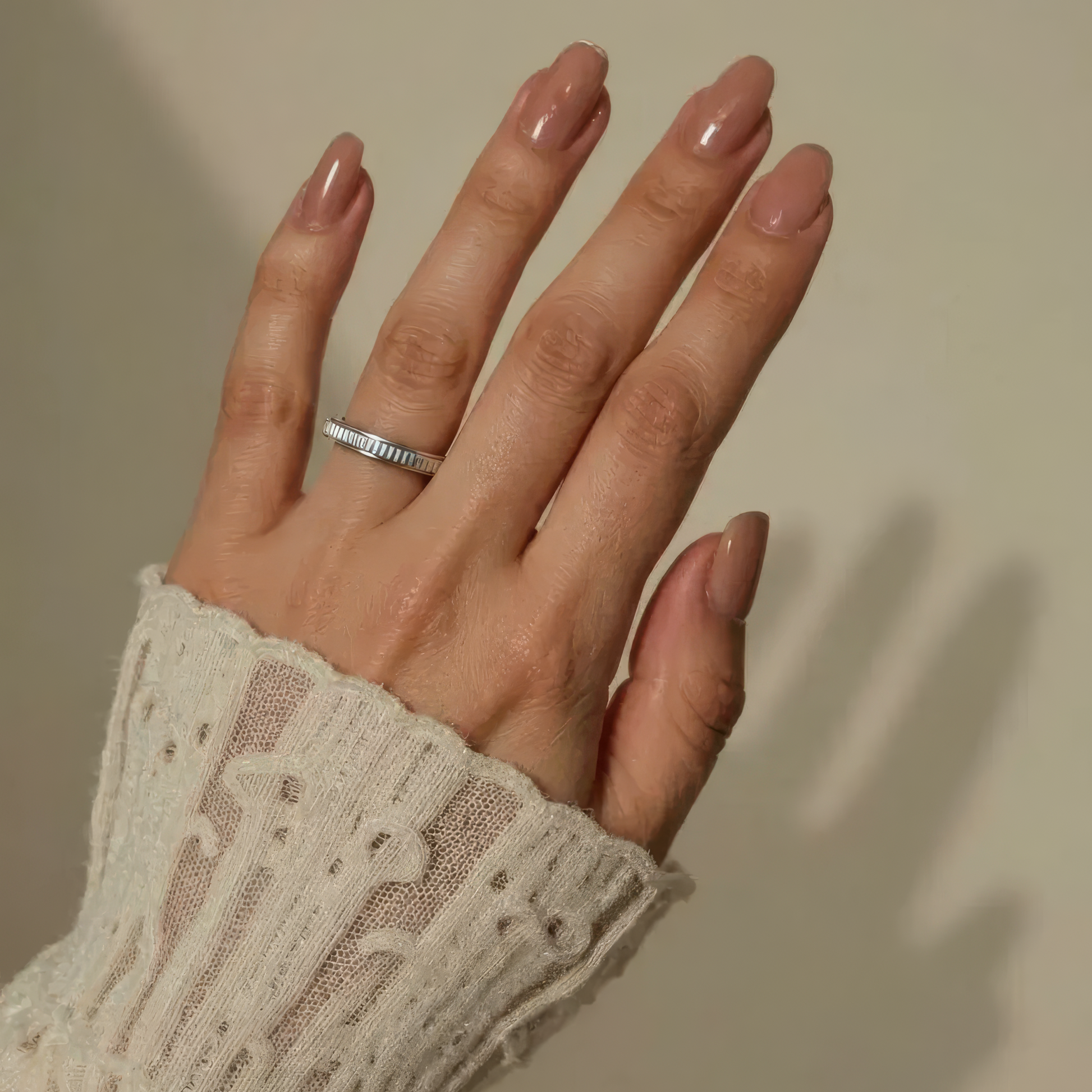 Vielring - Dünner Gerillter Anti-Stress-Ring – Edelstahl - Gold / 49 | ø15.6