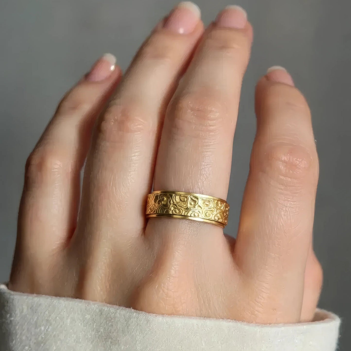 Glückwolken Anti-Stress-Ring – Edelstahl