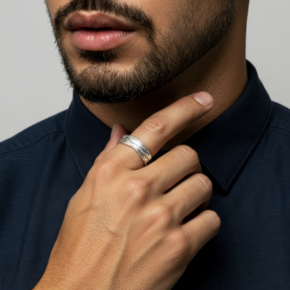 Gold Abstract Ring • 925 Sterling Silver Open Ring