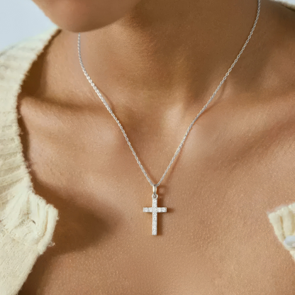 Vielring - Zirkonia Kreuz Halskette - 925 Silber - Gold