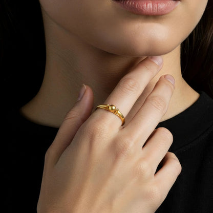 Solitaire Ball Anti-Stress Ring - 925 Silver