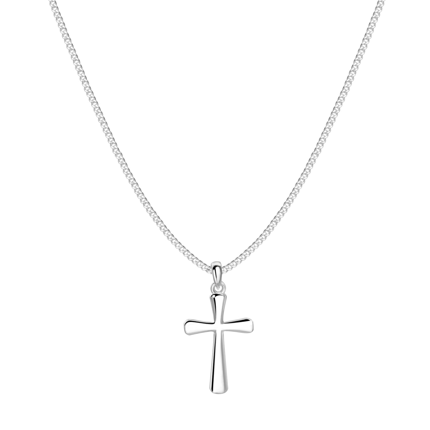 Vielring - Kreuzkette abgerundet - 925 Silber - Silber / 45 cm