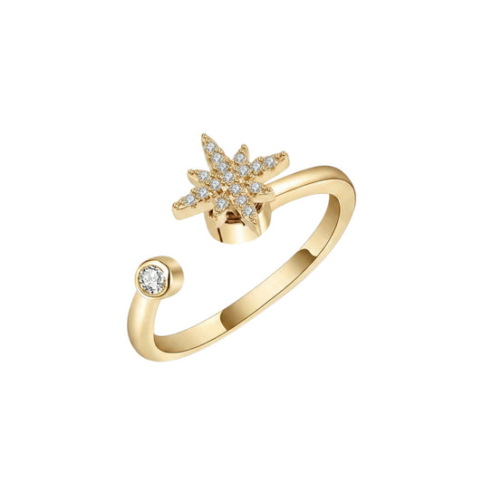 Square ring with zirconia stones - 925 silver