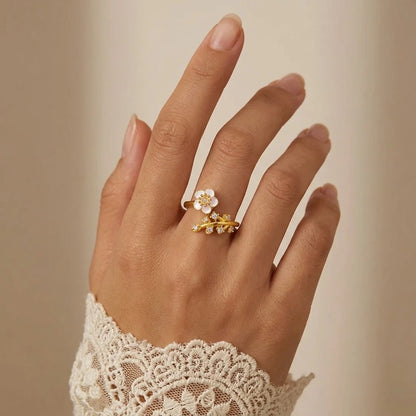 Blüten Zirkonia Anti-Stress-Ring – 925 Silber