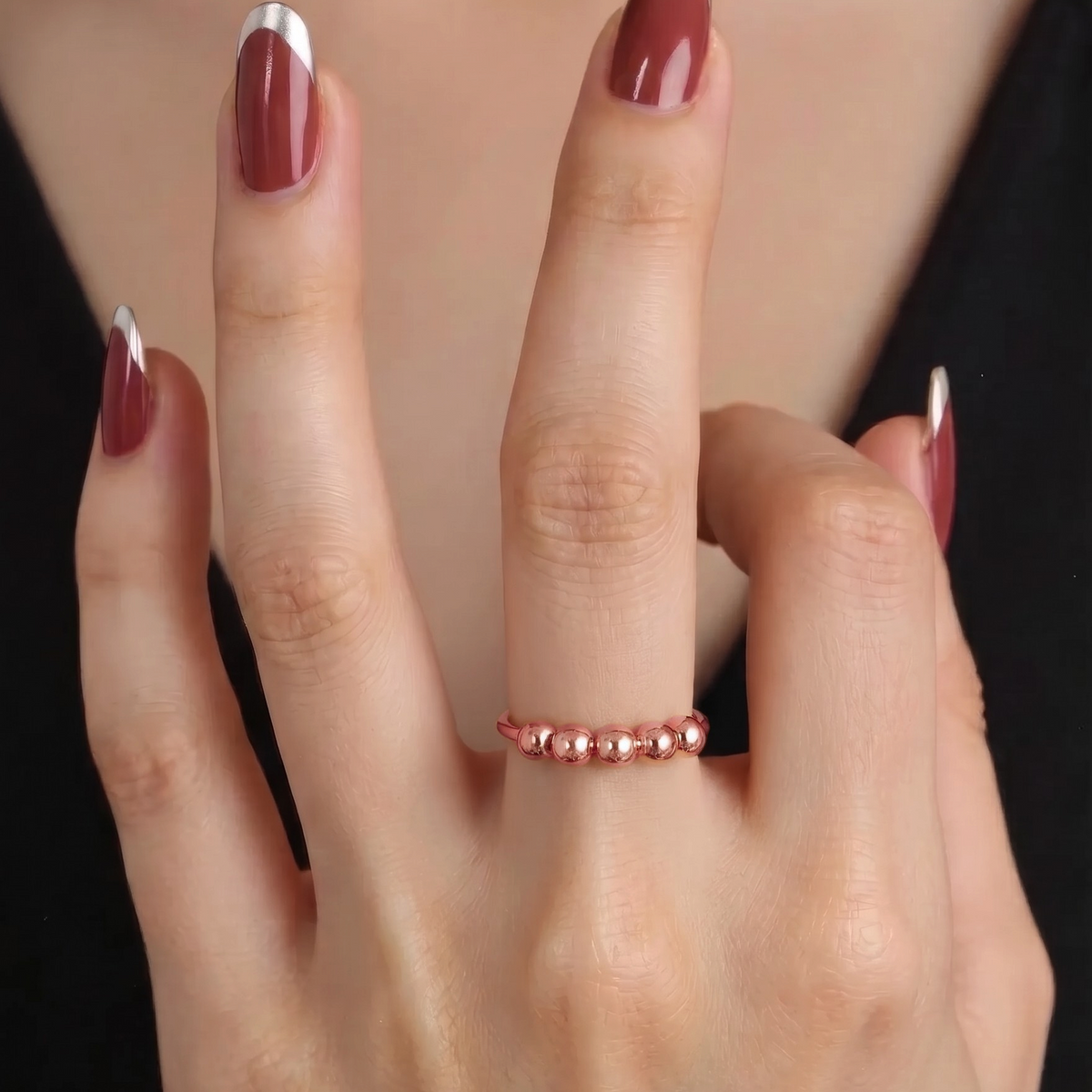 5-Bead Anti-Stress Ring - 925 Silver