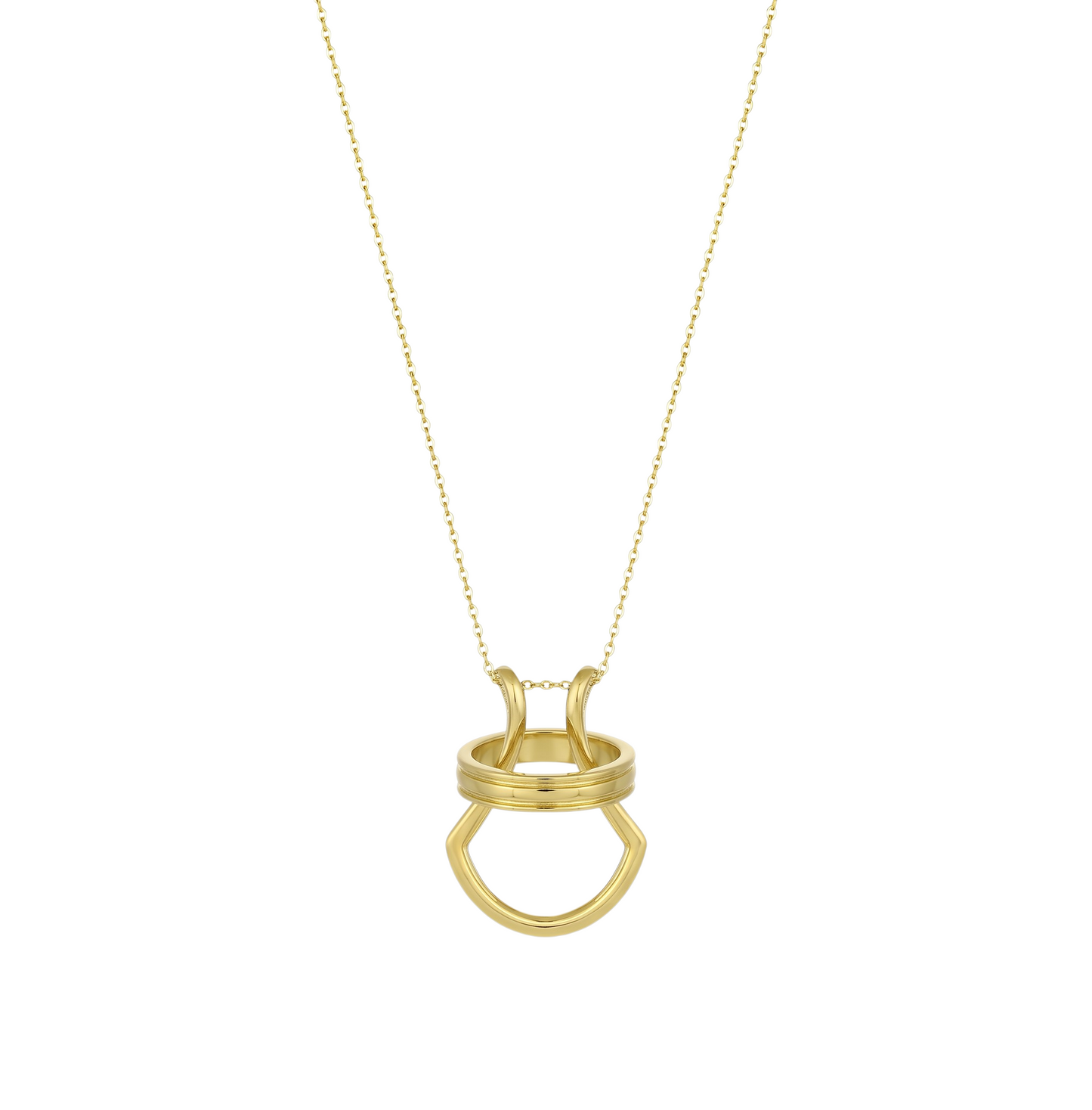 Gold Abstract Ring • 925 Sterling Silver Open Ring