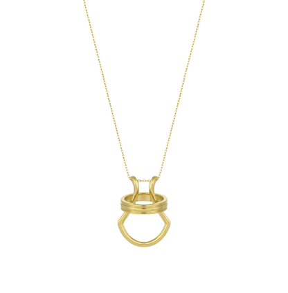 Gold Abstract Ring • 925 Sterling Silver Open Ring