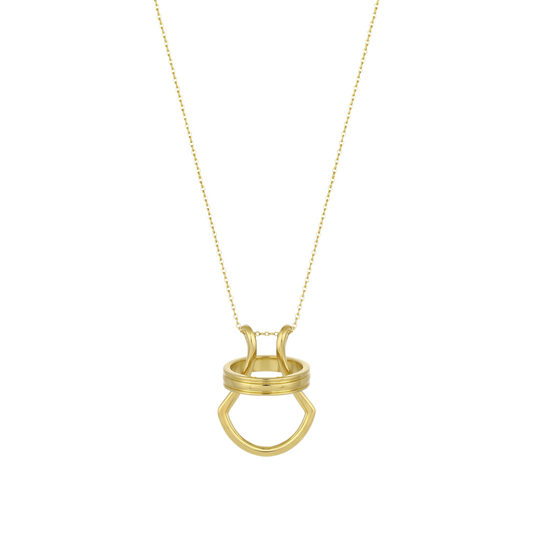 Gold Abstract Ring • 925 Sterling Silver Open Ring
