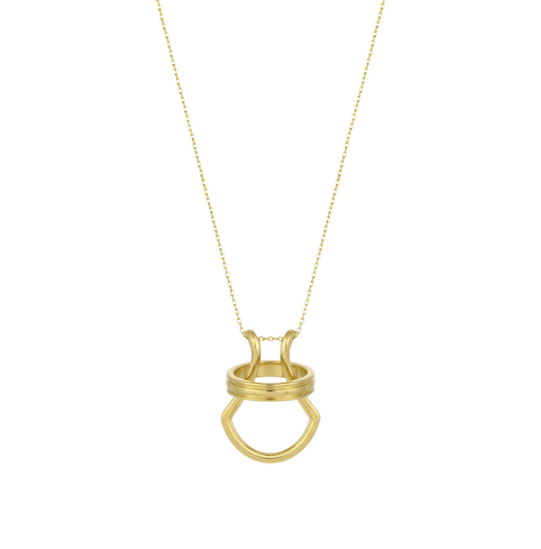 Gold Abstract Ring • 925 Sterling Silver Open Ring