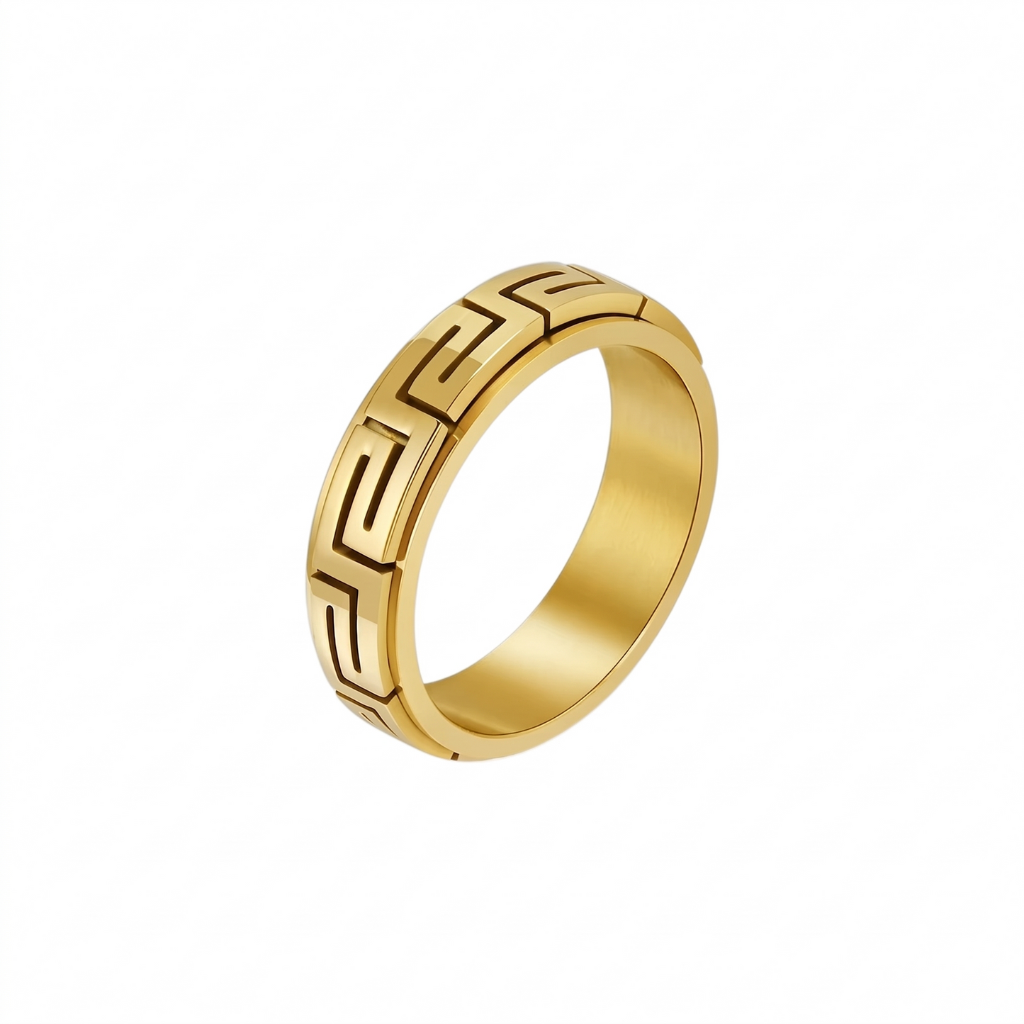 Mauer Muster Anti-Stress-Ring - Edelstahl