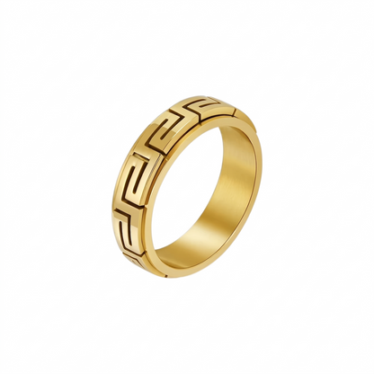 Mauer Muster Anti-Stress-Ring - Edelstahl