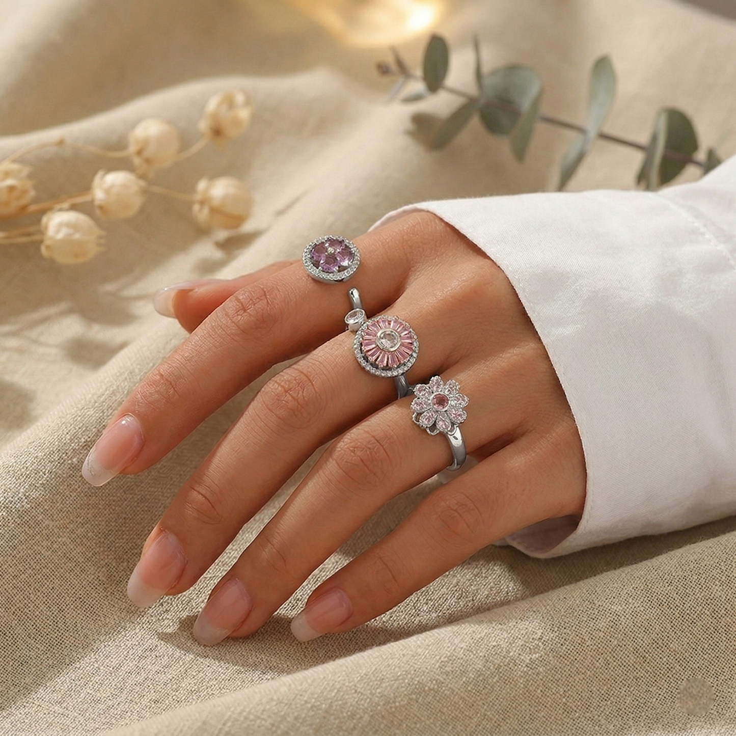 Blumen Anti-Stress-Ringe – 3er Set