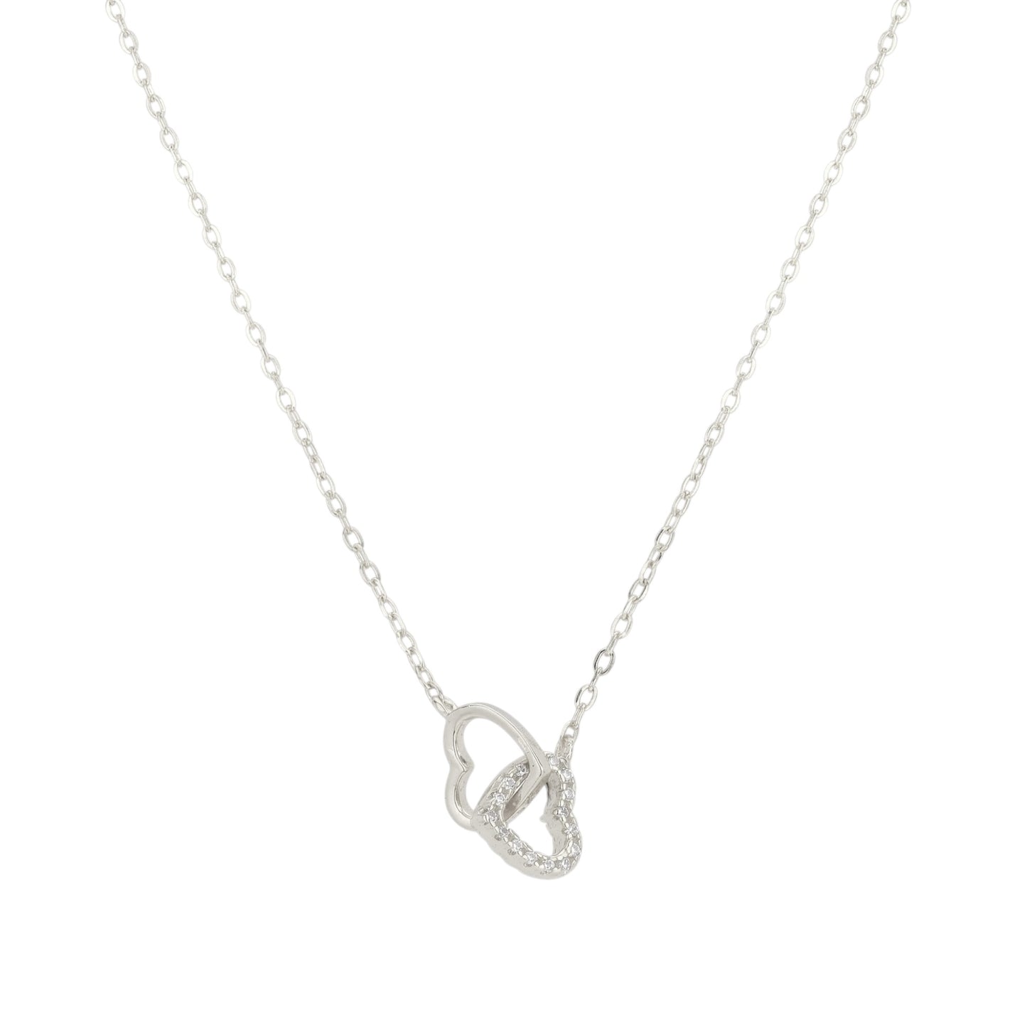 Square Zirconia Necklace - 925 Silver
