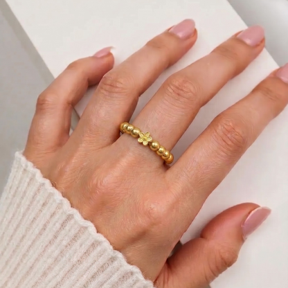 Blüten Kugel Anti-Stress-Ring – 925 Silber