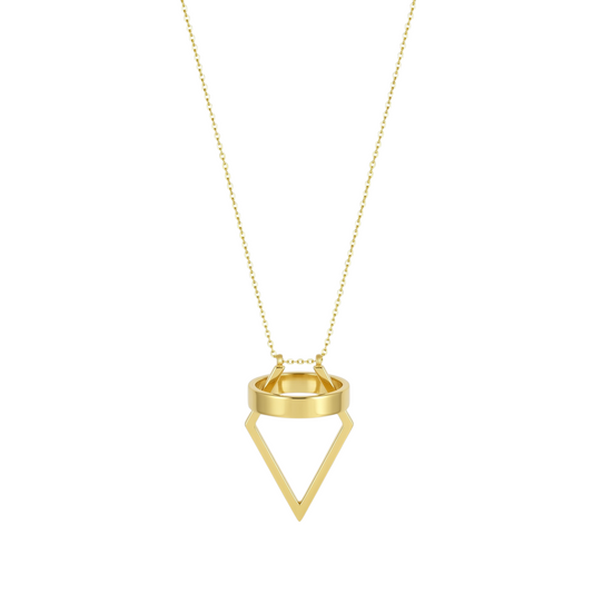 Gold Abstract Ring • 925 Sterling Silver Open Ring