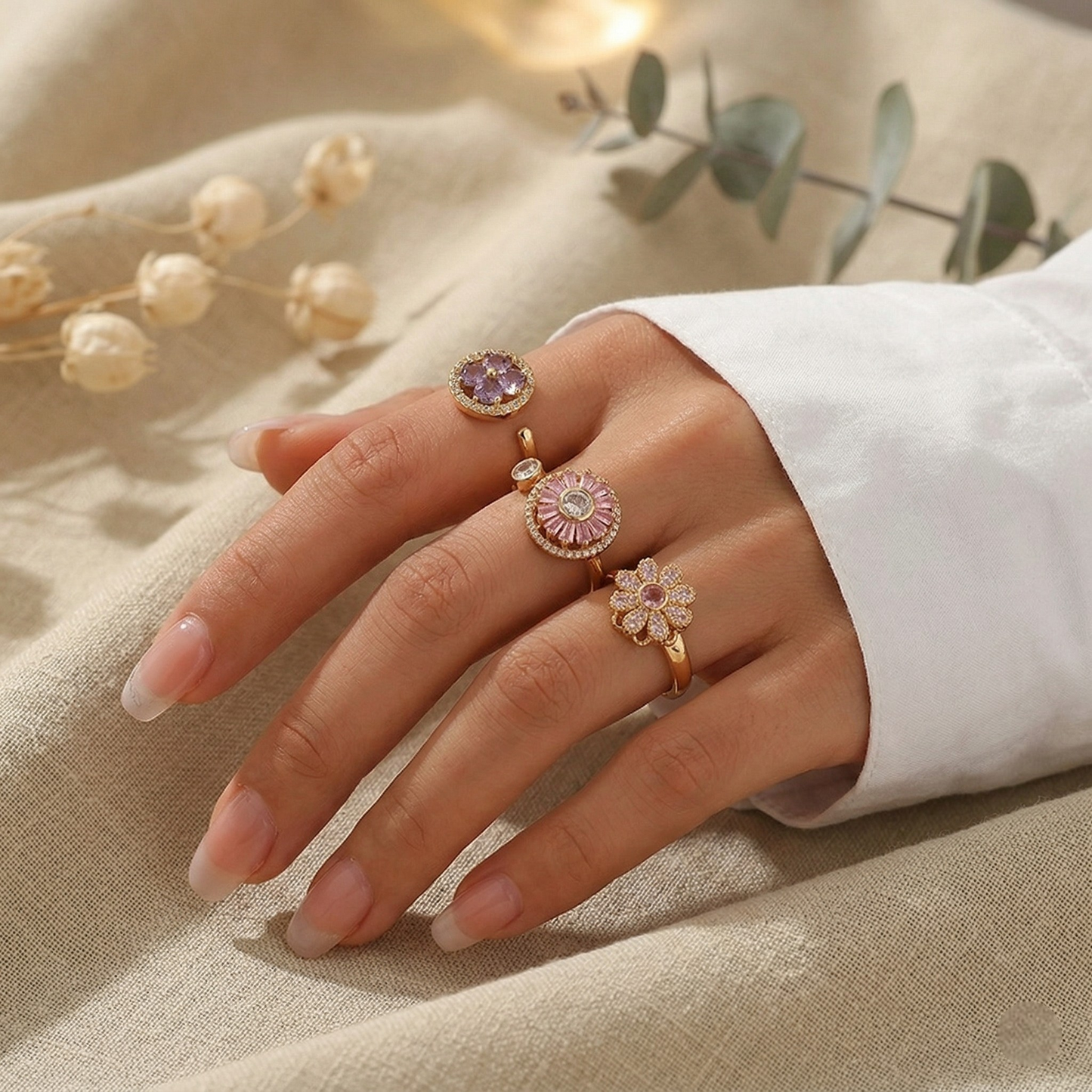 Blumen Anti-Stress-Ringe – 3er Set