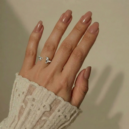 Gold Abstract Ring • 925 Sterling Silver Open Ring