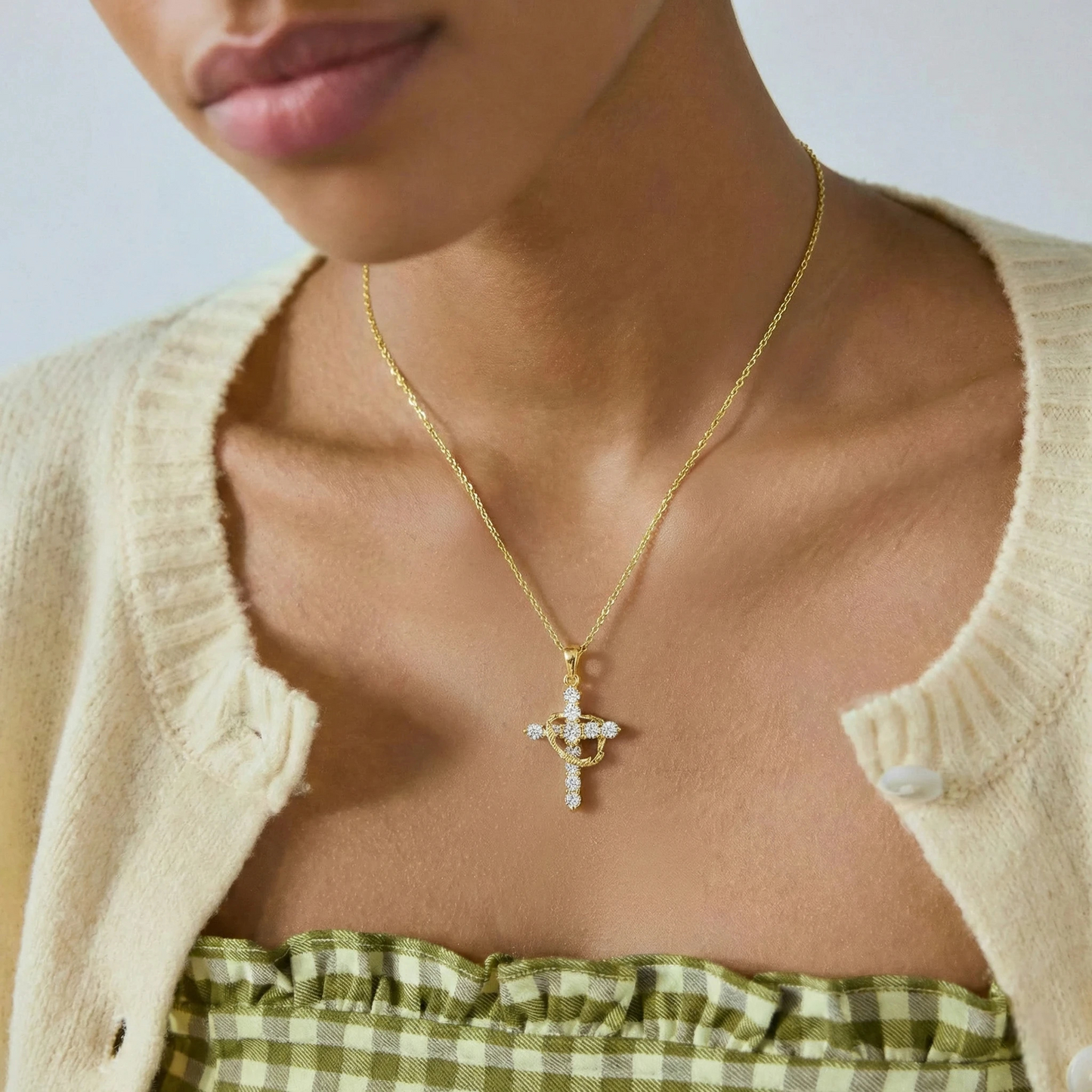 Square Zirconia Necklace - 925 Silver